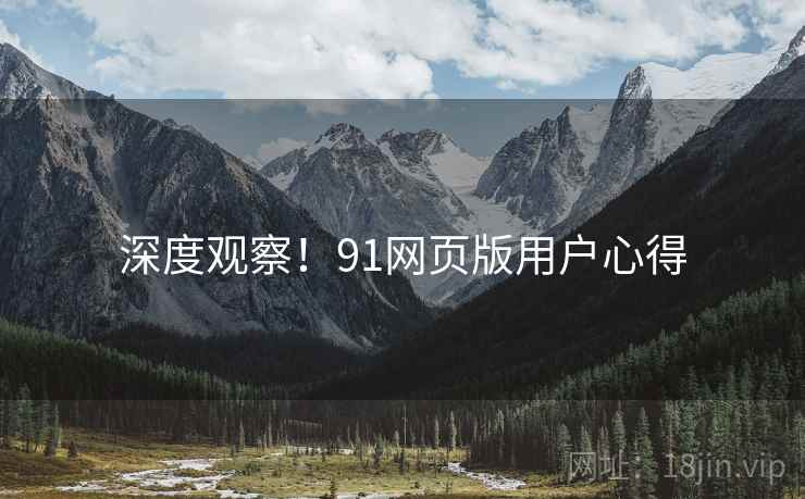 深度观察！91网页版用户心得