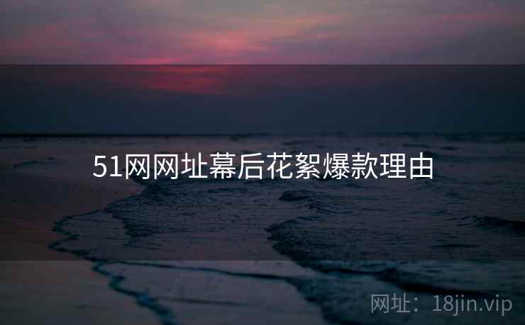51网网址幕后花絮爆款理由
